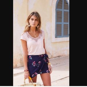 Sezane Pacome floral mini skirt size 6 38